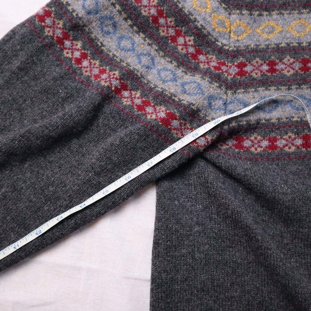 Orvis Mens Fair Isle Shawl Collar‎ Sweater 100% Lambswool Size XXL - Picture 6 of 8